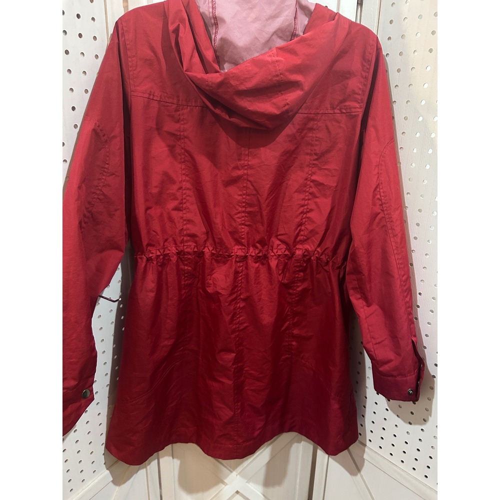 Woolrich Red Hooded Lightweight Drawstring Waist Anorak Jacket Women M - Picture 7 of 7